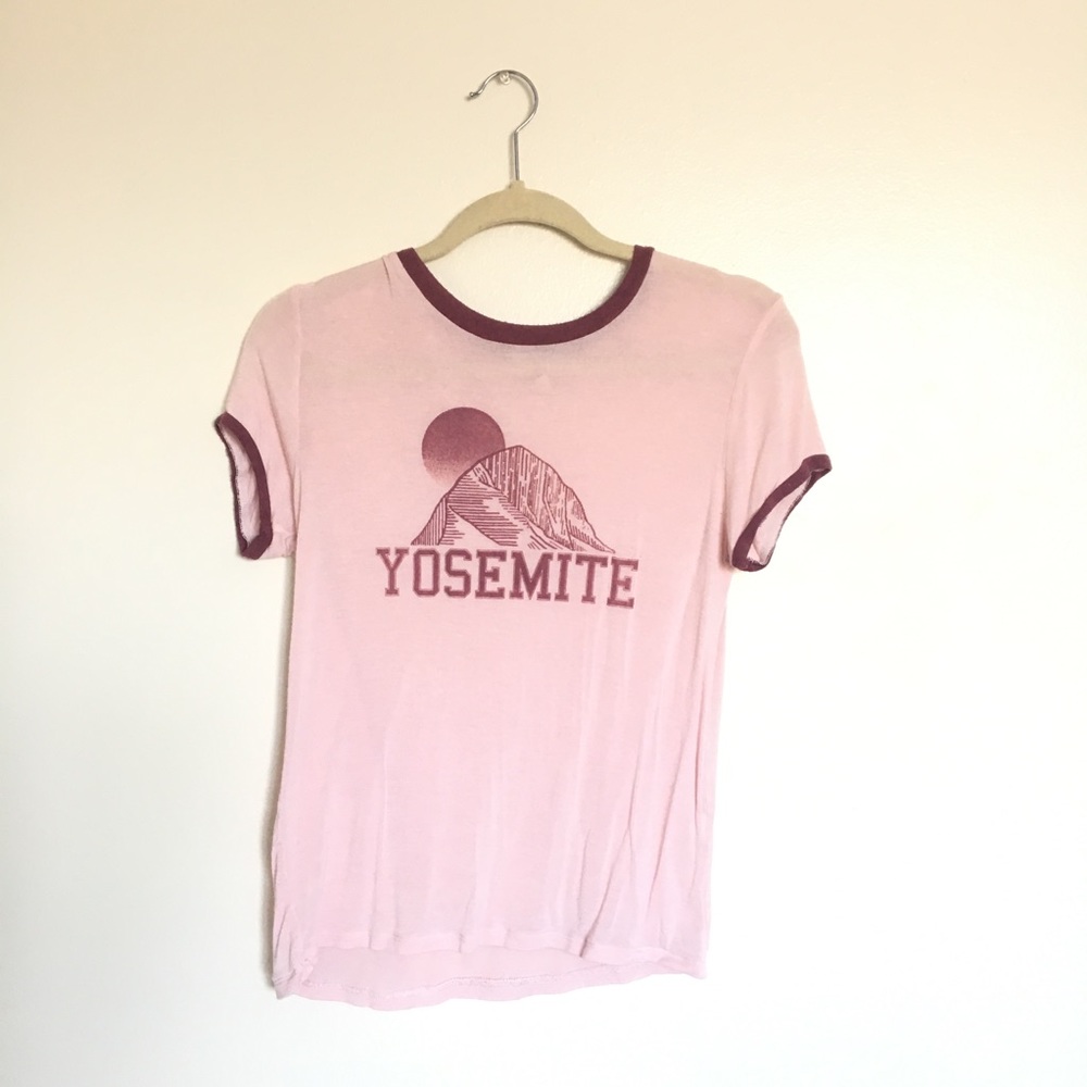 Pink Yosemite Ringer Tee
